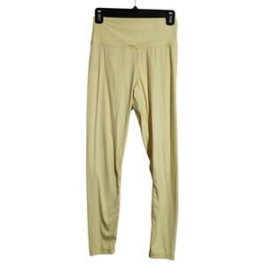 NVGTN Women's Butter Yellow Leggings Size Large Athleisure Gym Yoga Activewear